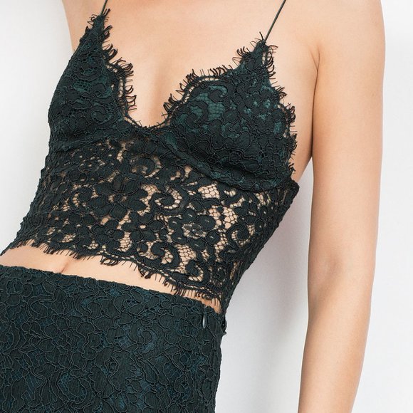 black lace bralette crop top